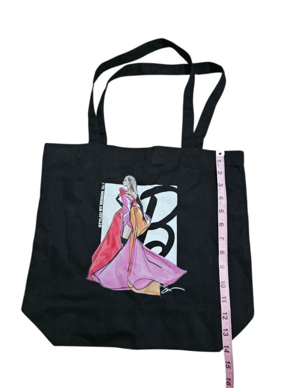 Mattel Creations Womens Large Tote Bag Black Canvas Graphic Rare Bag Barbiecore - Picture 5 of 5